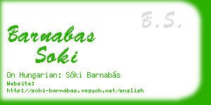 barnabas soki business card